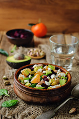 Spinach mandarin beet Feta pistachios salad