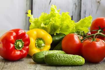 Assorted of fresh vegetables .