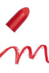 Red lipstick and a trace from it