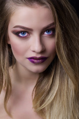 Fototapeta premium Bright make-up on for a beautiful photo models.