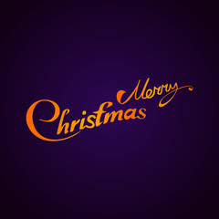 Merry Christmas vector text Calligraphic Lettering design card template. Creative typography for Holiday Greeting Gift Poster. Calligraphy Font style Banner.