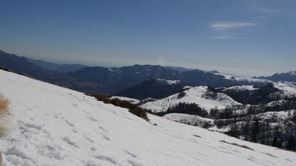 Fototapeta na wymiar Piani di Artavaggio panorama invernale