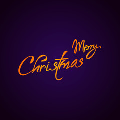 Merry Christmas vector text Calligraphic Lettering design card template. Creative typography for Holiday Greeting Gift Poster. Calligraphy Font style Banner.