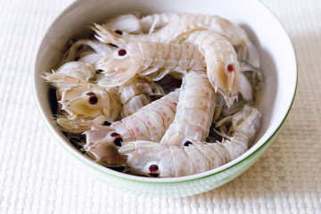 Sea cicadas, before cooking, on the plate