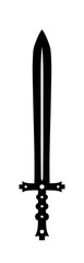Medieval knight sword with black steel blade