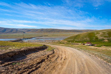 Road over Kyrgyz countryside