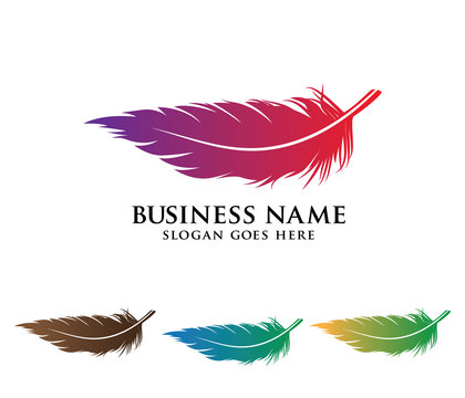 colorful art detailed feather logo
