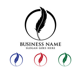 colorful art detailed feather logo