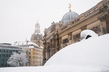 Frauenkirche im Winter in Dresden