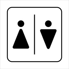 Toilet sign. WC  Men and women
