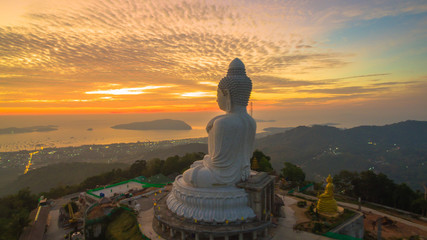 Stunning panoramic view of Phuket big Buddha in the morning.Phuket Big Buddha is one of the island most important and revered landmarks on the island. © Narong Niemhom