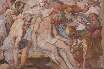 Napoli, Certosa di San Martino, 1325, complesso monumentale religioso.. Affresco della cappella della chiesa.