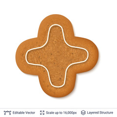 Gingerbread cookie isolated on white.