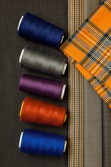 thread fabric wool sewing man cage blue choice design atelier tailor many different things color