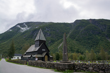 Fototapeta na wymiar Stabkirche Roldal, Hordaland, Norwegen