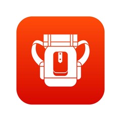 Sleeping bag icon digital red