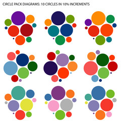 Circle Pack or Bubble Chart infographic - multicolor