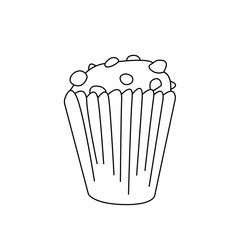 Cupcake icon in cartoon style