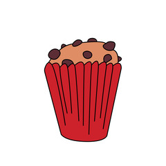 Cupcake icon in cartoon style