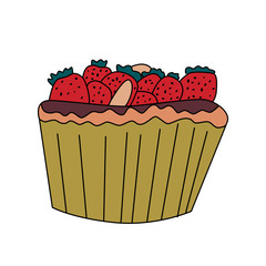 Cupcake icon in cartoon style