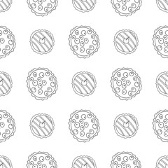 Cupcake seamless pattern in cartoon style
