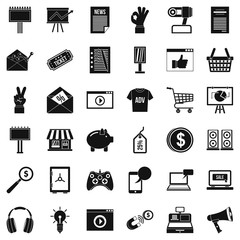 Website icons set, simple style