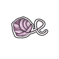 Yarn ball sticker in vector