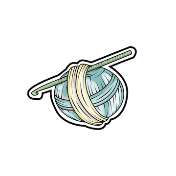 Yarn ball sticker in vector