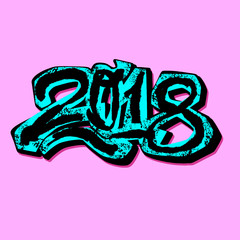 2018 Happy New Year vector illustration
