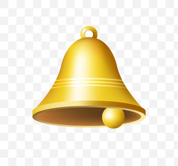 Christmas Time! Bell on Transparent Background . Isolated Vector Illustration 