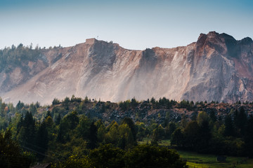 Beautiful landscape of forest and stone mountains.