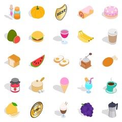 Harmful icons set, isometric style