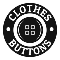 Clothes button vintage logo, simple black style