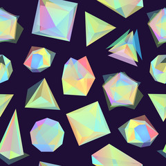 Polygonal Color Glass Transparent Shapes Background Pattern. Vector