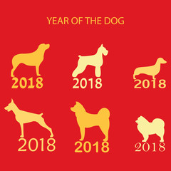 Vector illustration of Chinese Happy New Year 2018 of Dog