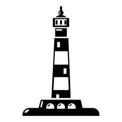 Ocean lighthouse icon, simple style