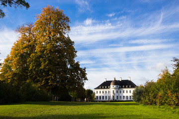 Fototapeta na wymiar Beautifull Bernstoff palace and park near Copenhagen, Denmark