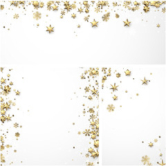 Gold shiny bokeh backgrounds. Vector illustration. 