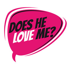 does he love me retro speech balloon