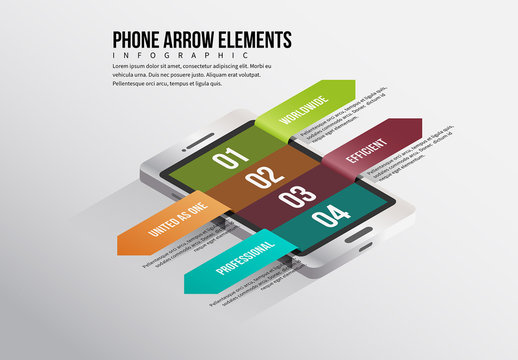 Mobile Phone Arrow Elements Infographic