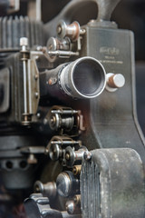 old movie projector in black
