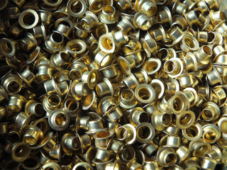 brass circular vintage eyelets used in fashion and leather work