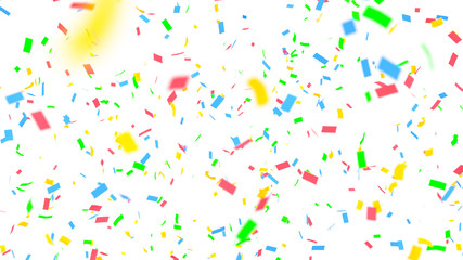 Colorful confetti on white background