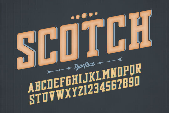 Decorative vector vintage retro typeface, font, alphabet letters