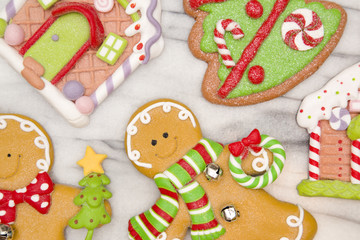 Christmas Background on a Marble Table