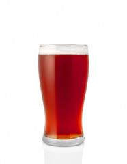 glass of beer isolated on white background
