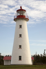 Fototapeta na wymiar Point Prim Lighthouse and lightkeeper house, PEI