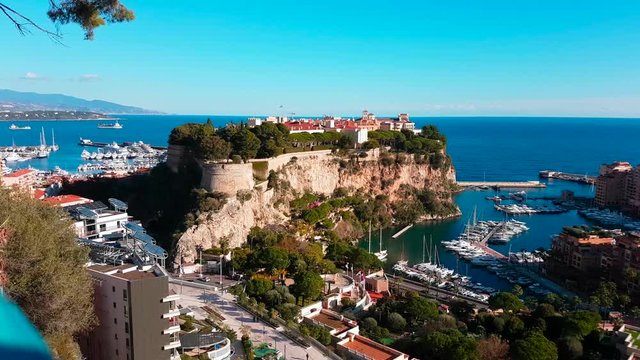 Beautiful Panoramic View of Monaco Monte-Carlo With Prince's Palace - Panorama Video 4K
