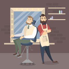 People at barber shop.