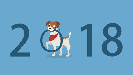 2018 dog illustration.